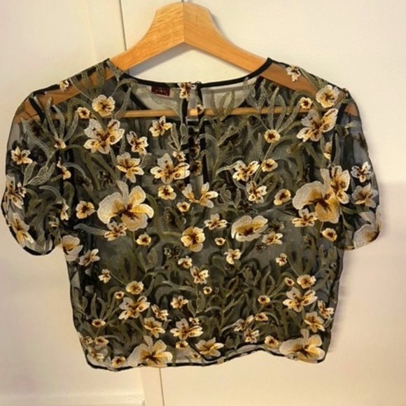 Aritzia Tops - Aritzia Sheer Floral Top